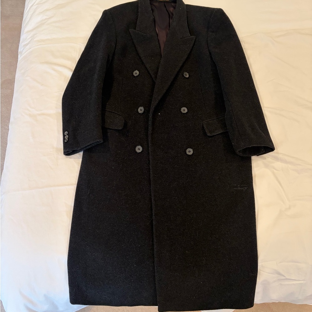 Men's Black Double-Breasted Coat
